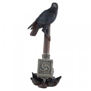 Statueta Corb asezat pe Ciocanul lui Thor 23cm - Img 5