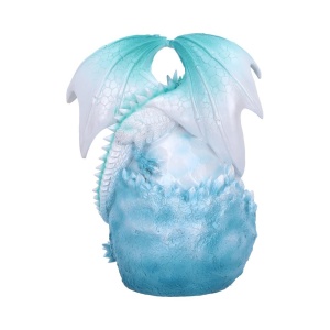 Statueta cu led, dragon de gheata pe geoda, Luminile Nordului, 20 cm - Img 2