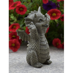 Statueta de gradina cu dragonel fericit Hello 13.5 cm - Img 2