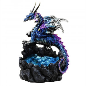 Statueta Dragon albastru, Gardianul Adancurilor, 14cm - Img 3