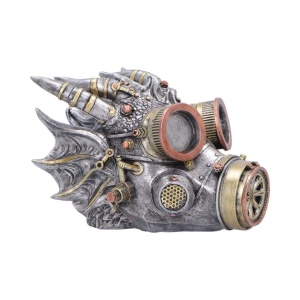 Statueta dragon Masked Sentinel – decor steampunk collector 14 cm - Img 3