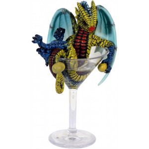 Statueta Dragonel Dragalas in pahar - Martini Stanley Morrison 23cm