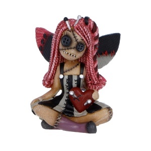 Statueta papusa Voodoo Pinny Thimble din colectia The Stitchlings – decor gotic fantasy , 9.7 cm