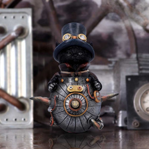 Statueta pisica steampunk Inventatorul Felin 14.5 cm - Img 4