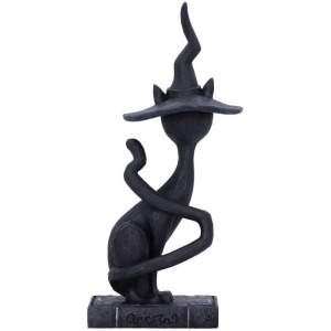 Statueta pisicuta neagra Enchant - decor gotic cu pisici si vraji, 17 cm - Img 3