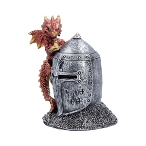 Statueta pui de dragon rosu Hatchling Helm – decor medieval collector 12.3 cm - Img 2