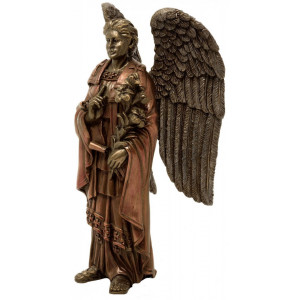 Statueta rasina si bronz Arhanghelul Gabriel 19 cm - Img 4