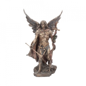 Statueta rasina si bronz Arhanghelul Gabriel 24 cm
