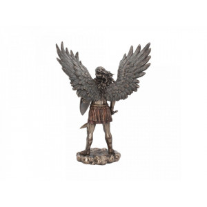 Statueta rasina si bronz Arhanghelul Mihail cu Scut si Sabie 36 cm - Img 4