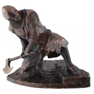 Statueta rasina si bronz cavaler templier Aparatorul 20 cm