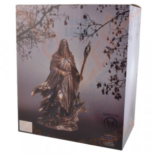 Statueta rasina si bronz magul Merlin - Monte M.Moore 29 cm - Img 2