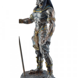 Statueta rasina si bronz, mitologia egipteana, zeu Anubis 28cm - Img 2