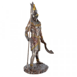 Statueta rasina si bronz, mitologia egipteana, zeul Horus 27cm - Img 5