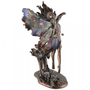 Statueta rasina si bronz Zana - Unde cad razele lunii, Josephine Wall 25 cm - Img 2