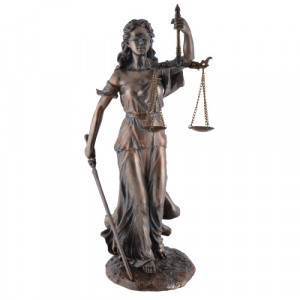 Statueta rasina si bronz zeita dreptatii Themis ( Justitia) 35cm
