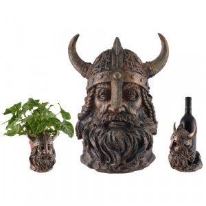 Statueta/Suport sticle de vin/ghiveci Razboinic Viking 21cm