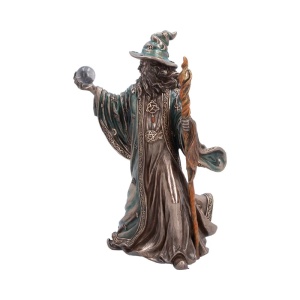 Statueta Vrajitor The Sorcerer din Bronz – decor fantasy, 20 cm - Img 2