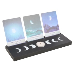 Suport din lemn pentru etalarea a 3 carti de tarot Fazele Lunii - Img 4