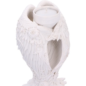 Suport lumanare inger Aripi Florale din rasina pictata manual 17 cm - Img 6