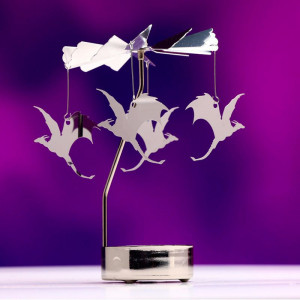 Suport lumanare tip pastila cu elemente rotitoare Dragoni in Zbor 12 cm - Img 3