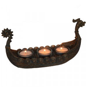 Suport lumanari corabie vikinga Drakar 20cm - Img 2