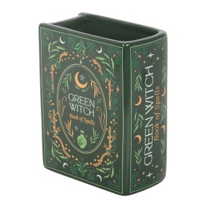 Vaza din ceramica in forma de carte Green Witch 14.5 cm - Img 4