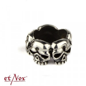 Bijuterie pentru barba/par din argint Cranii diametru 0.5 cm - Img 3