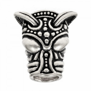 Aceasta bijuterie vikinga Lup din bronz placat cu argint este destinata in special barbatilor, pentru barba, dar poate fi folosita si de femei pentru a prinde suvite de par.