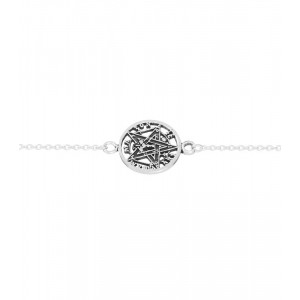 Bratara argint cu talisman Tetragramaton 16+3 cm