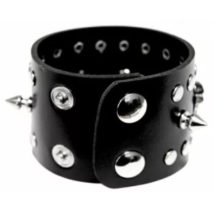 Bratara piele ecologica Killer Studs si Cranii 3.7cm x 23cm - Img 2