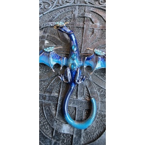 Brosa-pandantiv Dragon Albastru cu cristale – intelepciune si libertate, 9 cm - Img 2
