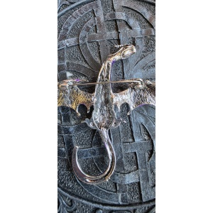 Brosa-pandantiv Dragon Violet cu cristale – magie si intuitie, 9 cm - Img 5