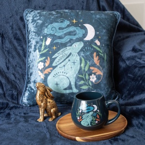 Cana rotunda din ceramica Midnight Hare, capacitate 400ml - Img 5