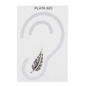 Cercei lungi pe ureche, tip ear climber, din argint in forma de pana Aeris