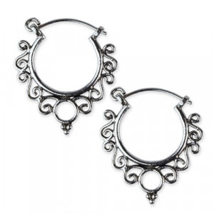 Cercei rotunzi din argint Ornament Indian O1004