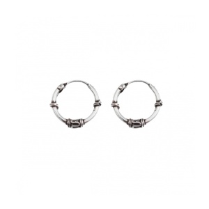 Cercei rotunzi din argint Tribal 12mm