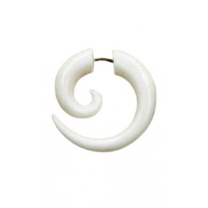Cercel piercing fals sculptat manual din os de bivol Spirala 3 cm
