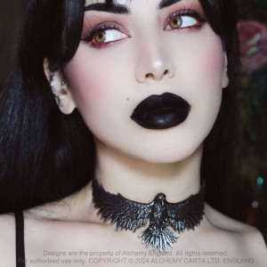 Choker gothic Alchemy - corb Curse of Coronis - Img 3