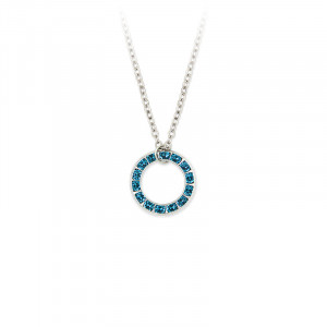 Colier cu cristale Swarovski Vise de Cristal - Cerc Albastru