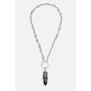 Colier la baza gatului Dark Forest Crystal Fern cu cristal negru placat cu argint 925