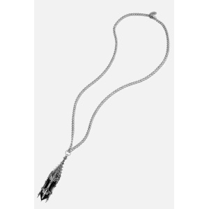 Colier Midnight Totem cu cristal negru si turn de catedrala gotica placat cu argint 925 - Img 7