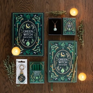 Cutie bijuterii in forma de carte Green Witch - Img 5