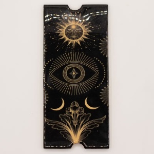 Cutie organizator din lemn pentru Tarot cu 4 compartimente si suport pentru carti, 33 cm - Img 5