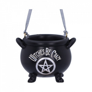 Decoratiune cu agatatoare cazanul vrajitoarei Witches Be Crazy 6.1 cm - Img 3