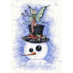 Felicitare Craciun zana si om de zapada Frosty Friends Amy Brown