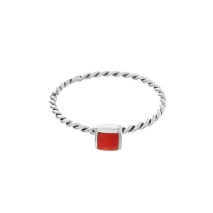Inel din argint 925 Coral – simbol al energiei si protectiei interioare 4.5 mm
