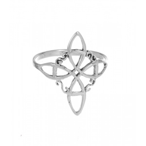 Inel din argint Nodul Vrajitoarelor, talisman pentru protectie, 2.2 cm