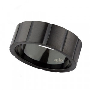 Inel otel inoxidabil Satin Black 0.8cm