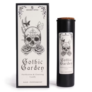 Lumanare ritualica Gothic Garden pentru purificare, salvie si menta – Ancient Witch