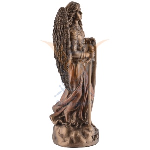 Mini statueta Arhanghelul Mihail, aparatorul omenirii, finisaj bronz, 9 cm - Img 3